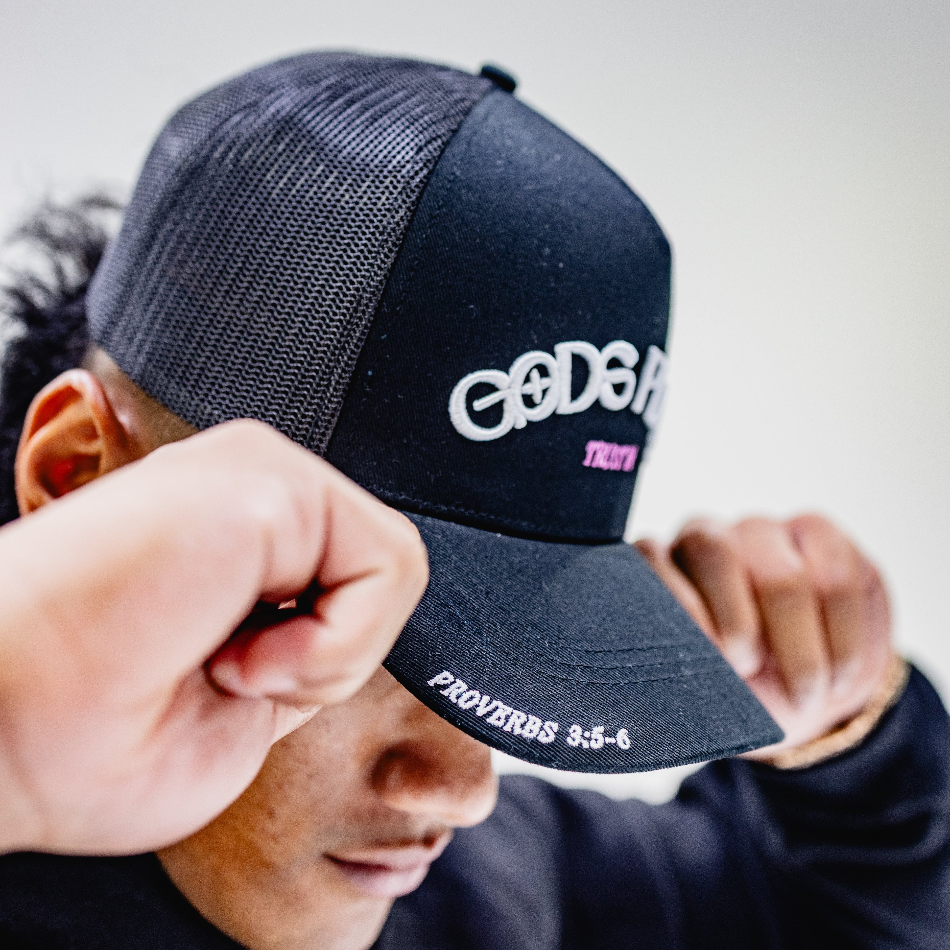 God's Plan Trucker Hat Black