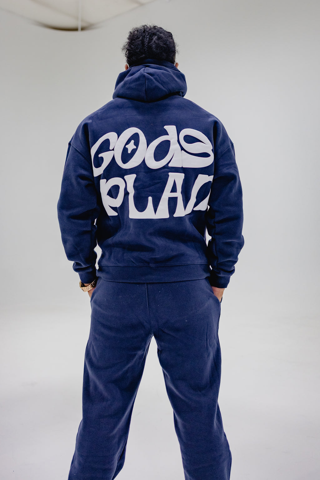 Navy Blue God's Plan Sweatpants