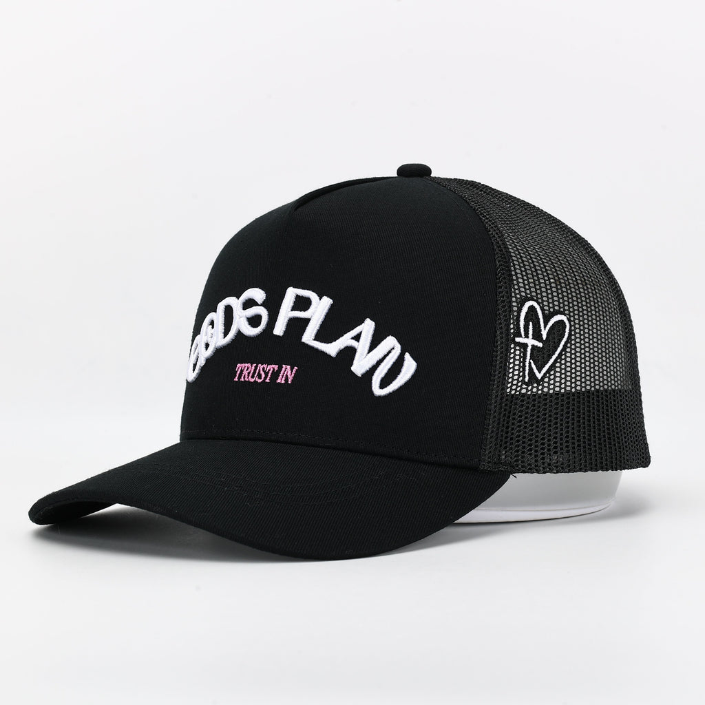 God's Plan Trucker Hat Black