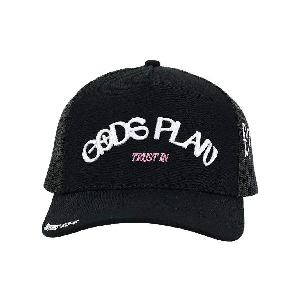 God's Plan Trucker Hat Black