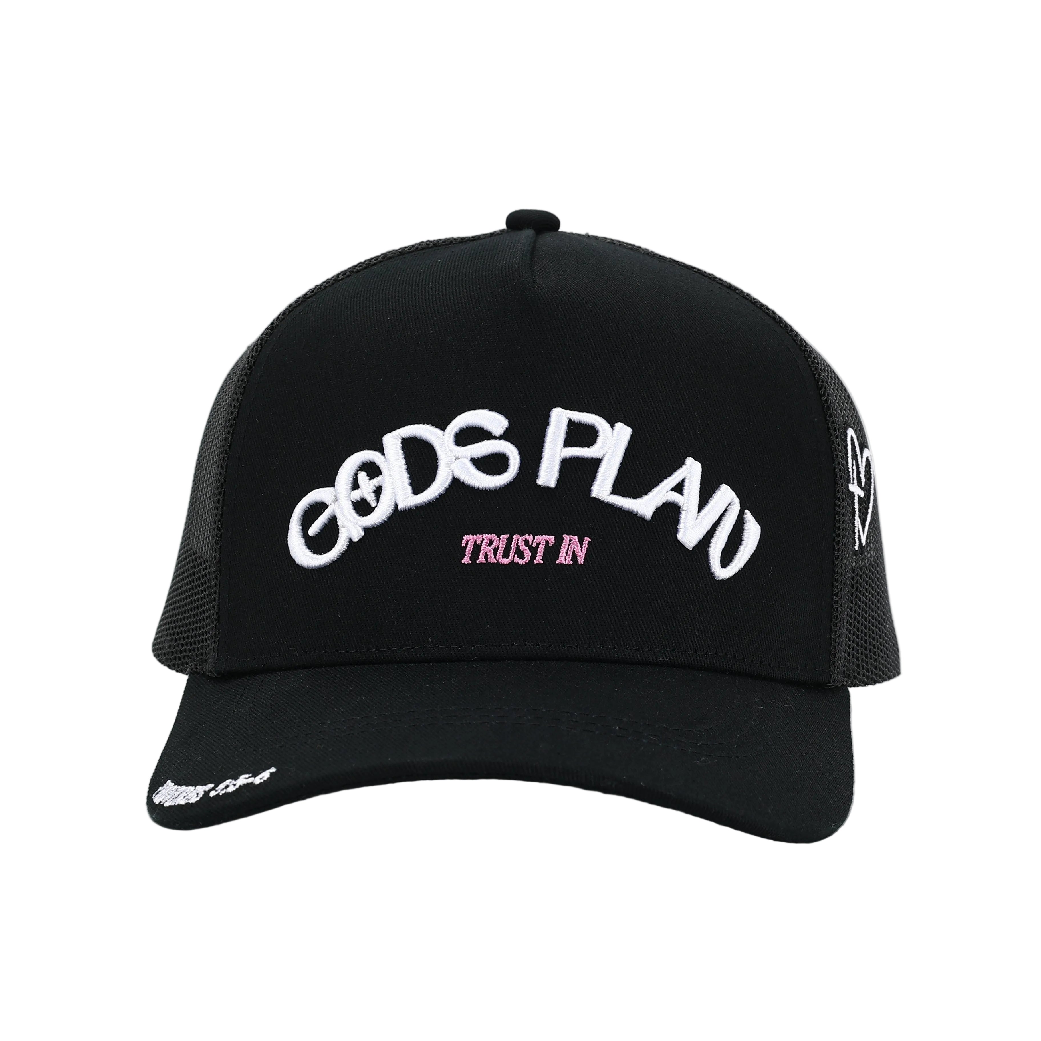 God's Plan Trucker Hat Black