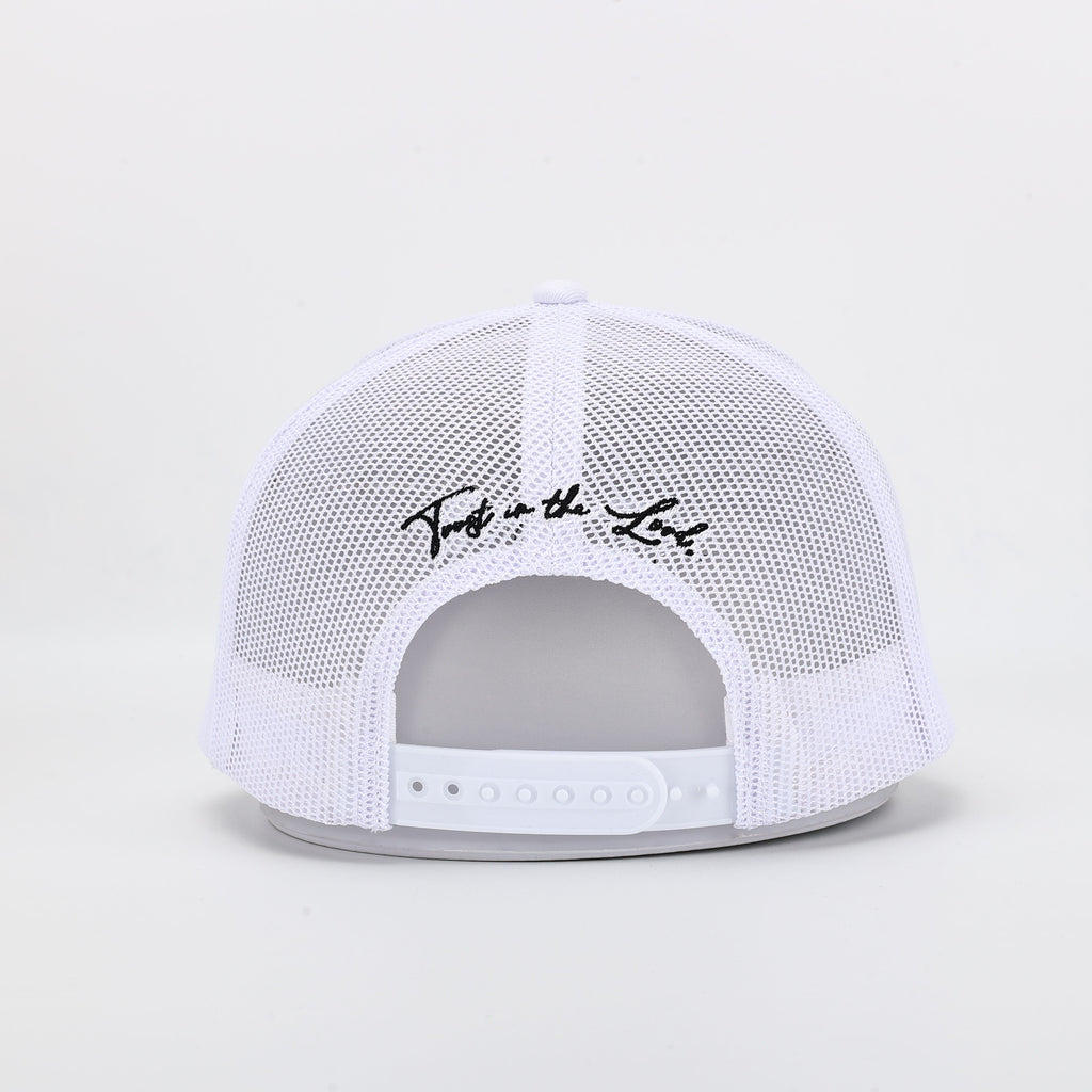 God's Plan Trucker Hat White