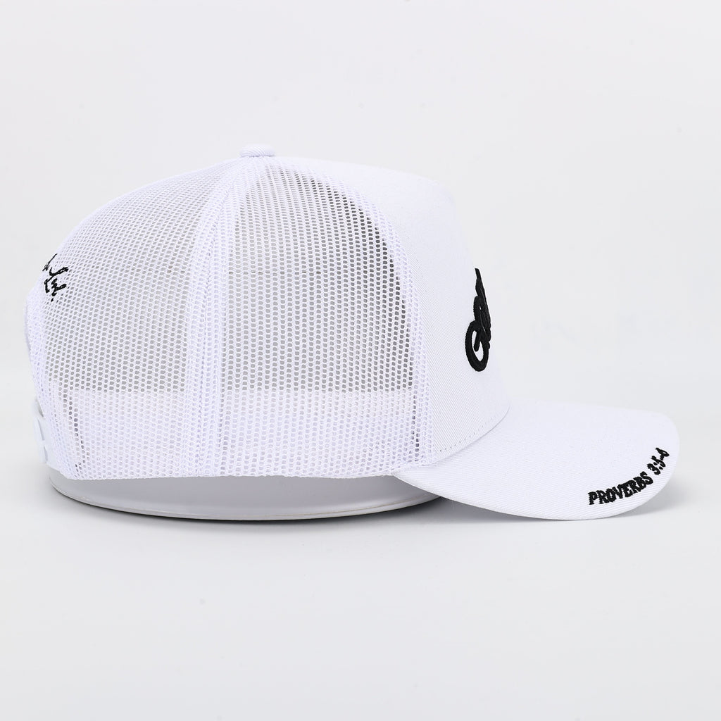 God's Plan Trucker Hat White